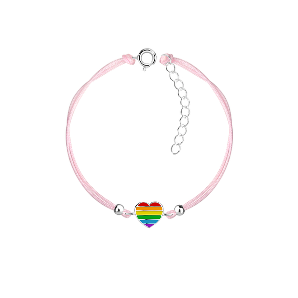 Wholesale Sterling Silver Heart Cord Bracelet - JD23164