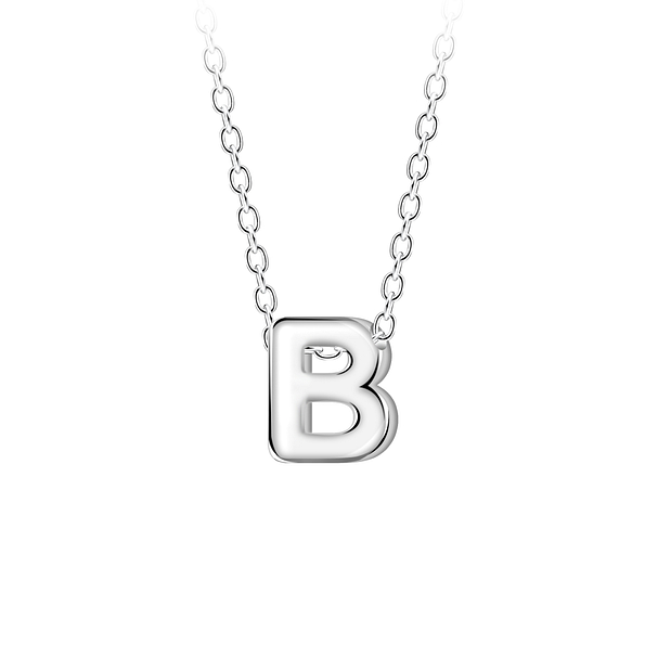 Wholesale Sterling Silver Letter B Beaded Necklace - JD23680