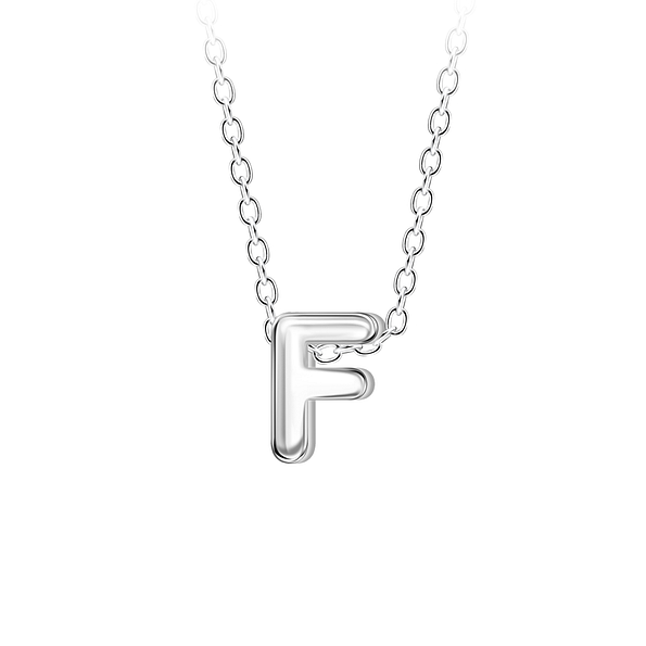 Wholesale Sterling Silver Letter F Beaded Necklace - JD23684