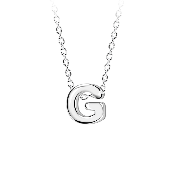 Wholesale Sterling Silver Letter G Beaded Necklace - JD23685