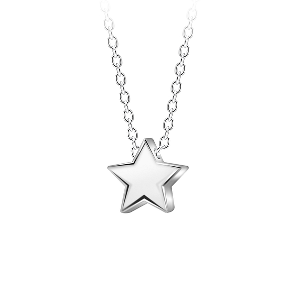 Wholesale Sterling Silver Star Beaded Necklace - JD23572