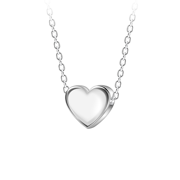 Wholesale Sterling Silver Heart Necklace - JD23574