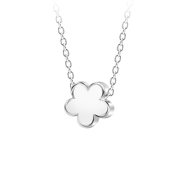 Wholesale Sterling Silver Flower Necklace - JD23575