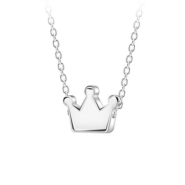 Wholesale Sterling Silver Crown Necklace - JD23578 Wholesale Sterling Silver Crown Necklace - JD23578