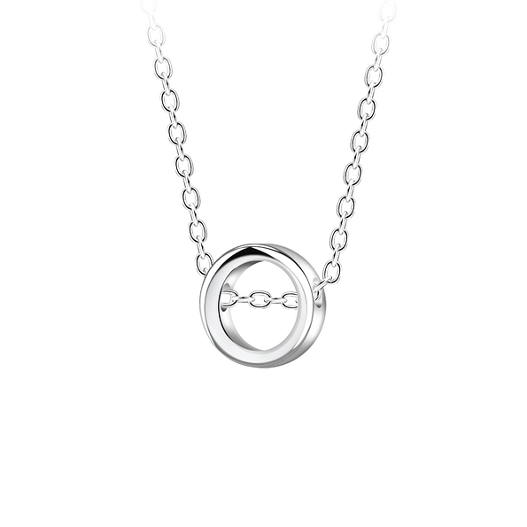 Wholesale Sterling Silver Circle Necklace - JD23587