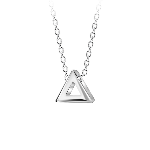 Wholesale Sterling Silver Triangle Neckalce - JD23589 Wholesale Sterling Silver Triangle Neckalce - JD23589