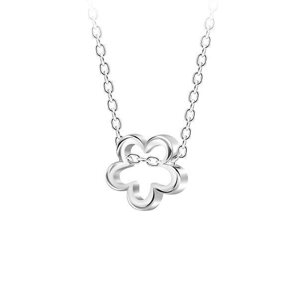 Wholesale Sterling Silver Flower Necklace - JD23591