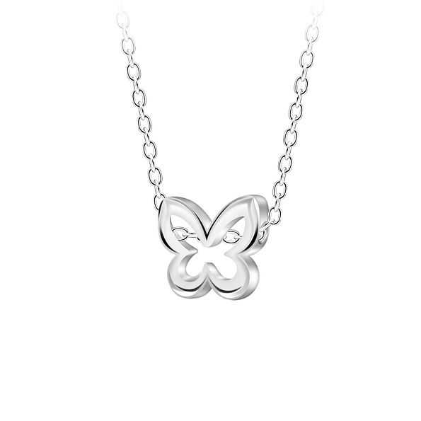 Wholesale Sterling Silver Butterfly Necklace - JD23592 Wholesale Sterling Silver Butterfly Necklace - JD23592
