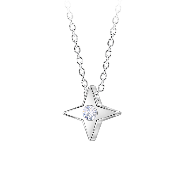Wholesale Sterling Silver Star Beaded Necklace - JD23601