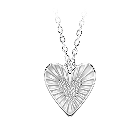 Wholesale Sterling Silver Heart Necklace - JD23449