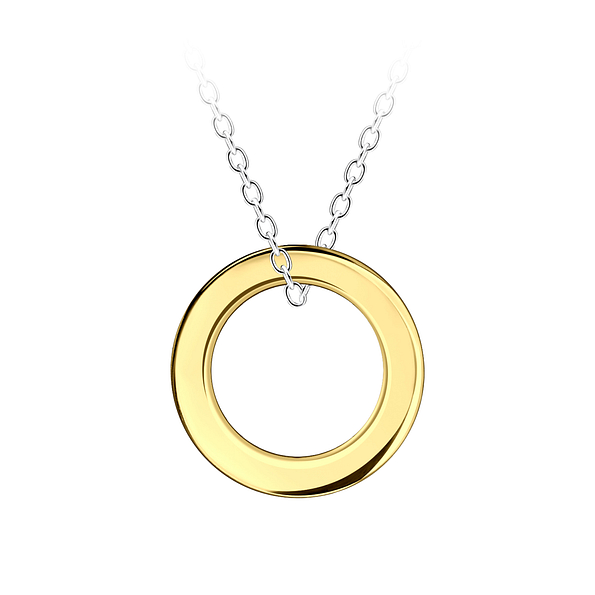 Wholesale Sterling Silver Circle Necklace - JD23459