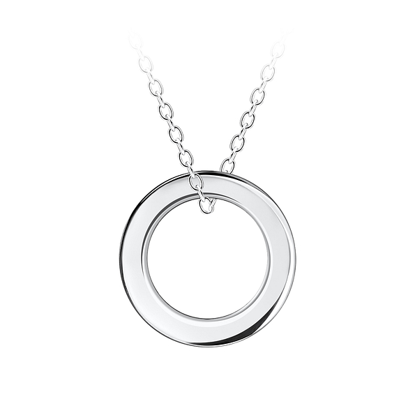Wholesale Sterling Silver Circle Necklace - JD23461