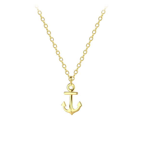 Wholesale Sterling Silver Anchor Necklace - JD20997