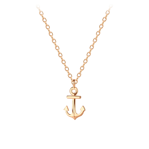 Wholesale Sterling Silver Anchor Necklace - JD23196