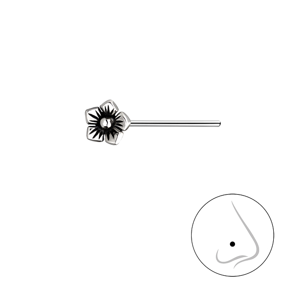 Wholesale Sterling Silver Flower Nose Stud - JD22526