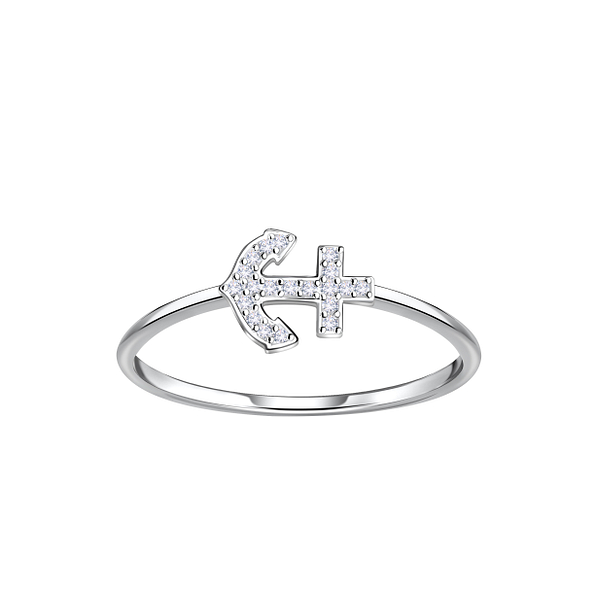 Wholesale Sterling Silver Anchor Ring - JD23019