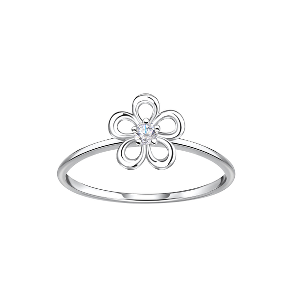 Wholesale Sterling Silver Flower Ring - JD23047