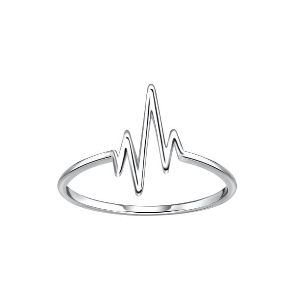 Wholesale Sterling Silver Heartbeat Ring - JD23048