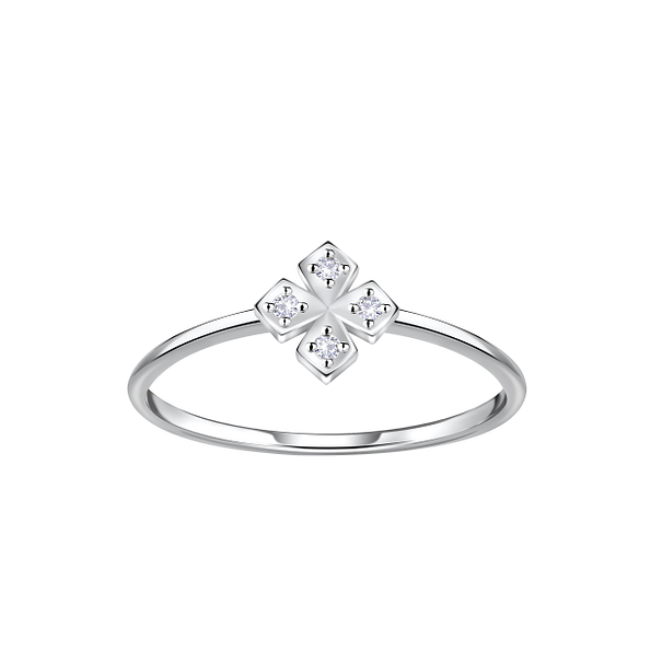 Wholesale Sterling Silver Flower Ring - JD23385