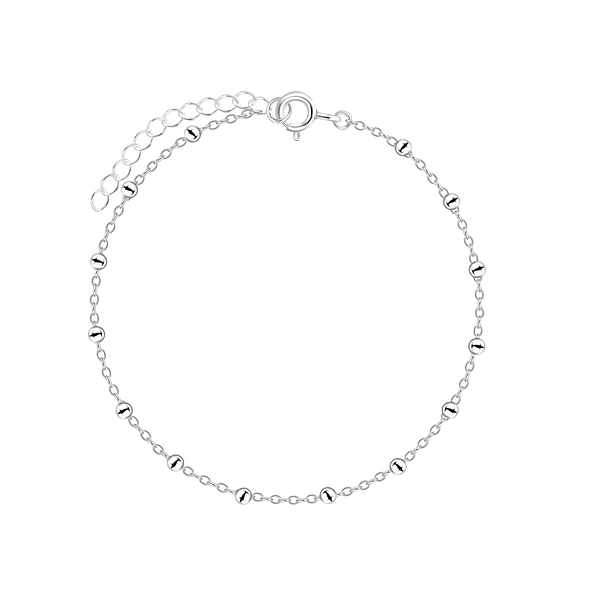 Wholesale 20cm Sterling Silver Satellite Bracelet With Extension - JD21997