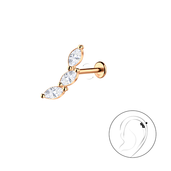 Wholesale Sterling Silver Geometric with Titanium Labret - JD22987