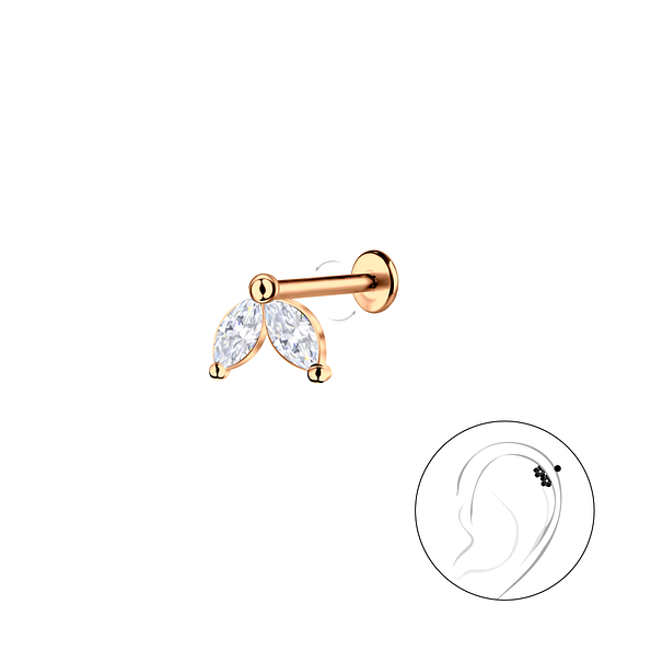Wholesale Sterling Silver Geometric with Titanium Labret - JD23005