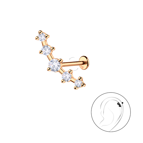 Wholesale Sterling Silver Geometric with Titanium Labret - JD23022