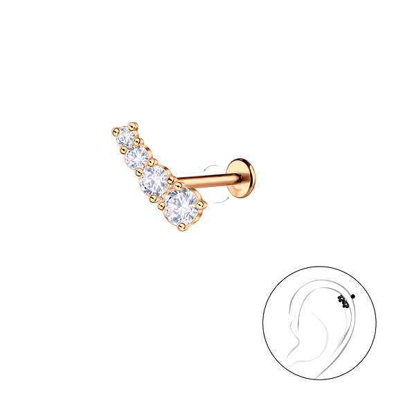 Wholesale Sterling Silver Geometric with Titanium Labret - JD23027