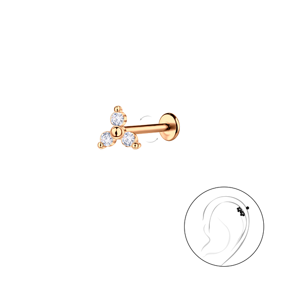 Wholesale Sterling Silver Geometric with Titanium Labret - JD23042
