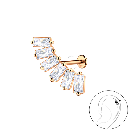 Wholesale Sterling Silver Geometric with Titanium Labret - JD23051