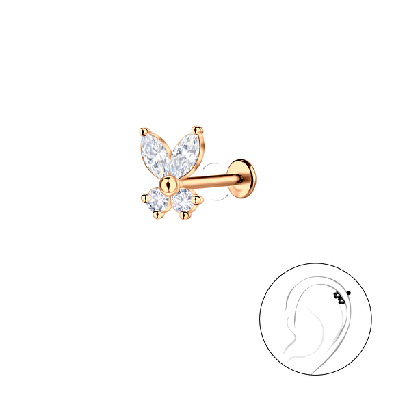 Wholesale Sterling Silver Butterfly with Titanium Labret - JD23066
