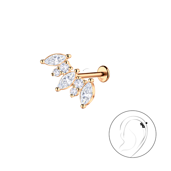 Wholesale Sterling Silver Geometric with Titanium Labret - JD23080