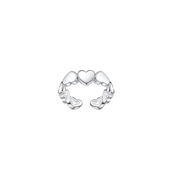 Wholesale Sterling Silver Heart Ear Cuff - JD23802