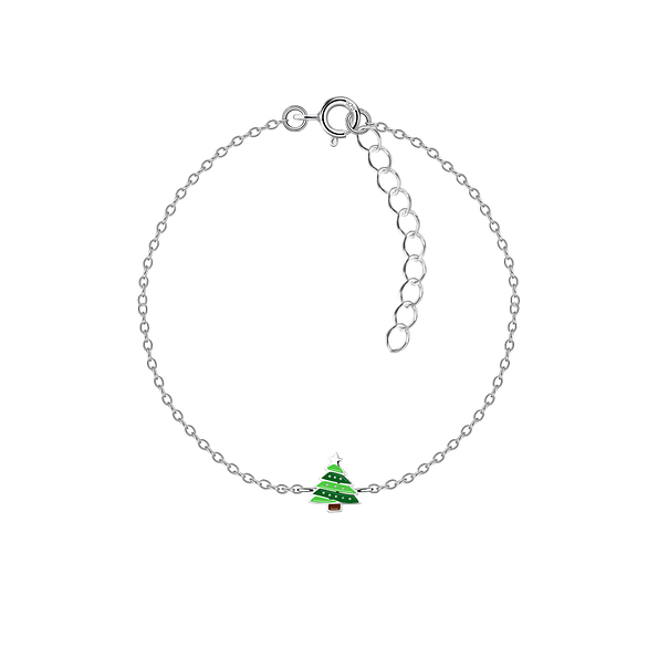 Wholesale Sterling Silver Christmas Tree Bracelet - JD20761
