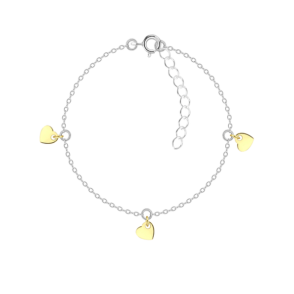Wholesale Sterling Silver Heart Bracelet - JD22288