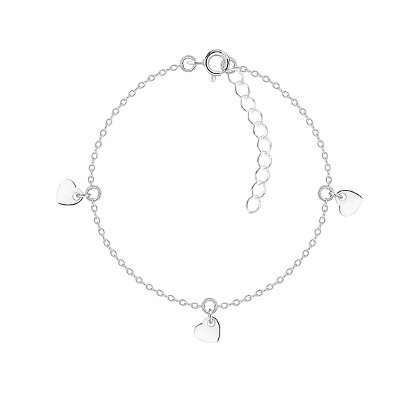 Wholesale Sterling Silver Heart Bracelet - JD22287