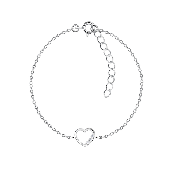 Wholesale Sterling Silver Heart Bracelet - JD23138