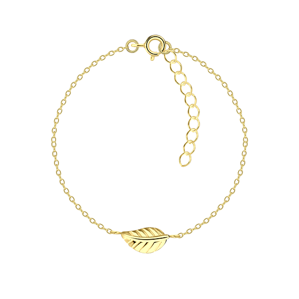 Wholesale Sterling Silver Leaf Bracelet - JD21855