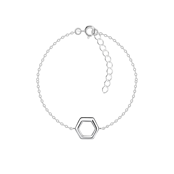 Wholesale Sterling Silver Hexagon Bracelet - JD23858