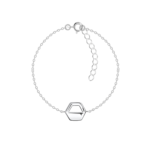 Wholesale Sterling Silver Hexagon Bracelet - JD23859