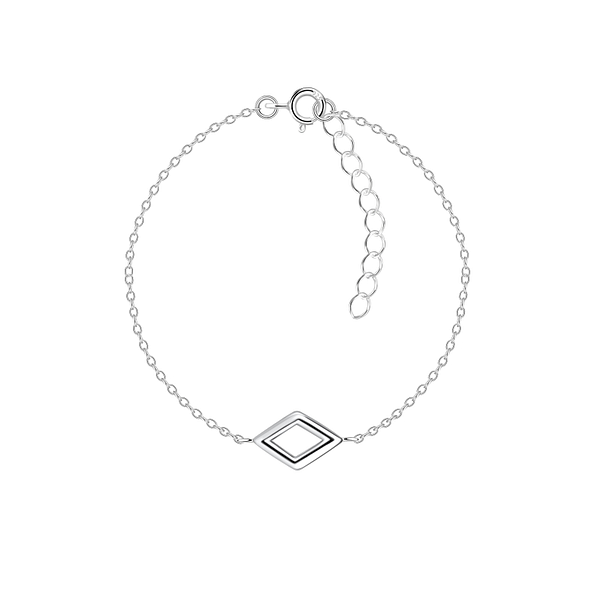 Wholesale Sterling Silver Diamond Shaped Bracelet - JD23863