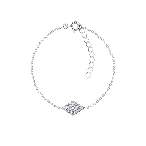 Wholesale Sterling Silver Diamond Shaped Bracelet - JD23867