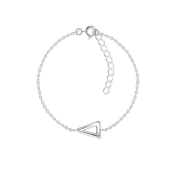 Wholesale Sterling Silver Triangle Bracelet - JD23868