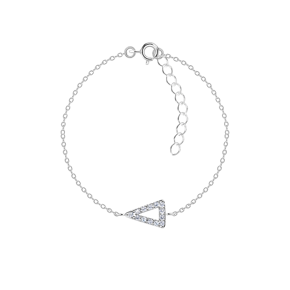 Wholesale Sterling Silver Triangle Bracelet - JD23871