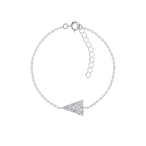 Wholesale Sterling Silver Triangle Bracelet - JD23872