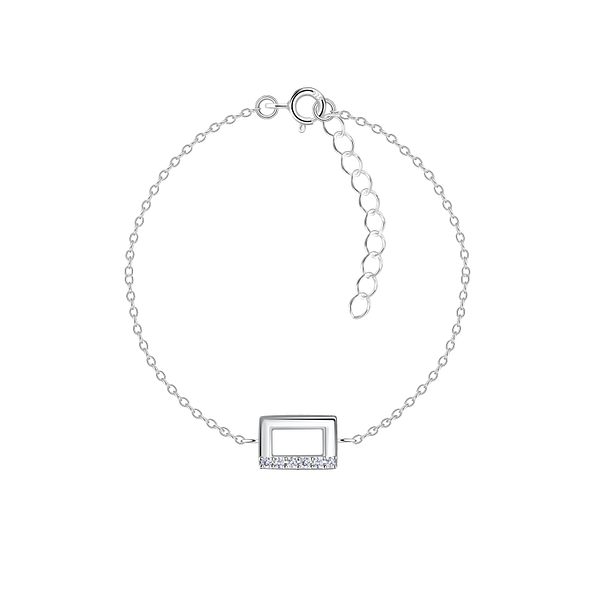 Wholesale Sterling Silver Rectangle Bracelet - JD23875