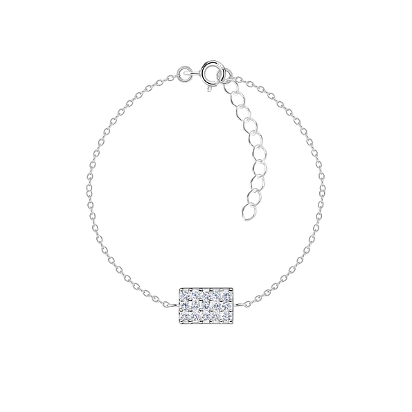 Wholesale Sterling Silver Rectangle Bracelet - JD23877
