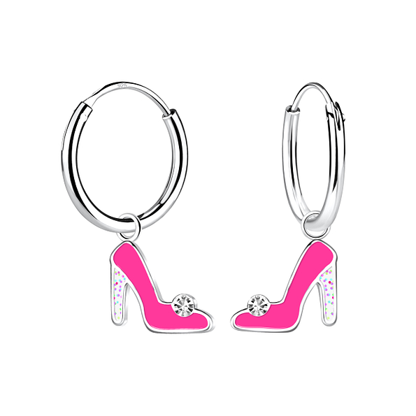 Wholesale Sterling Silver High Heels Charm Ear Hoops - JD22256