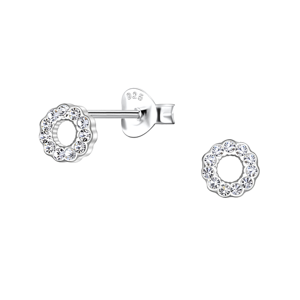 Wholesale Sterling Silver Circle Ear Studs - JD24314
