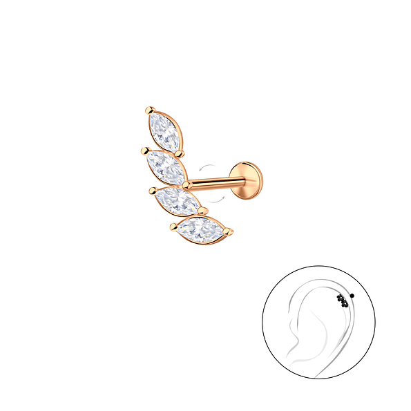 Wholesale Sterling Silver Geometric with Titanium Labret - JD23985